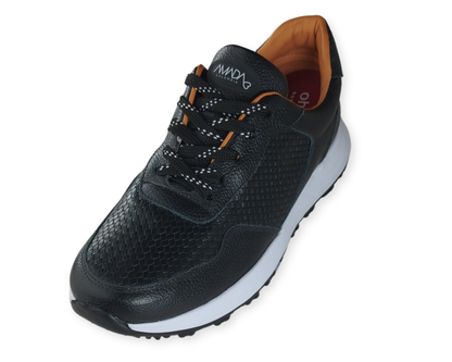 Frida Negro · Tenis Unisex 100% Cuero con Soporte Ortopédico