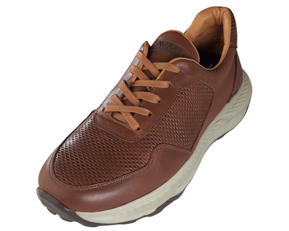 Pinjas Coñac - Tenis 100% Cuero con Plantillas Ortopédicas