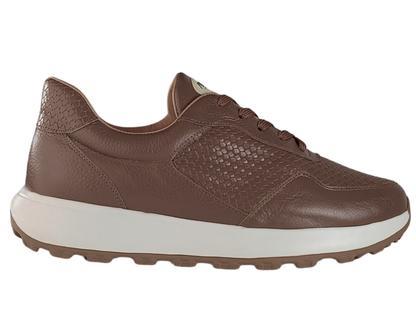 Frida Chocolate Puro · Tenis 100% Cuero con Plantillas Ortopédicas
