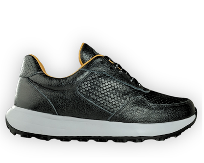 Frida Negro · Tenis Unisex 100% Cuero con Soporte Ortopédico
