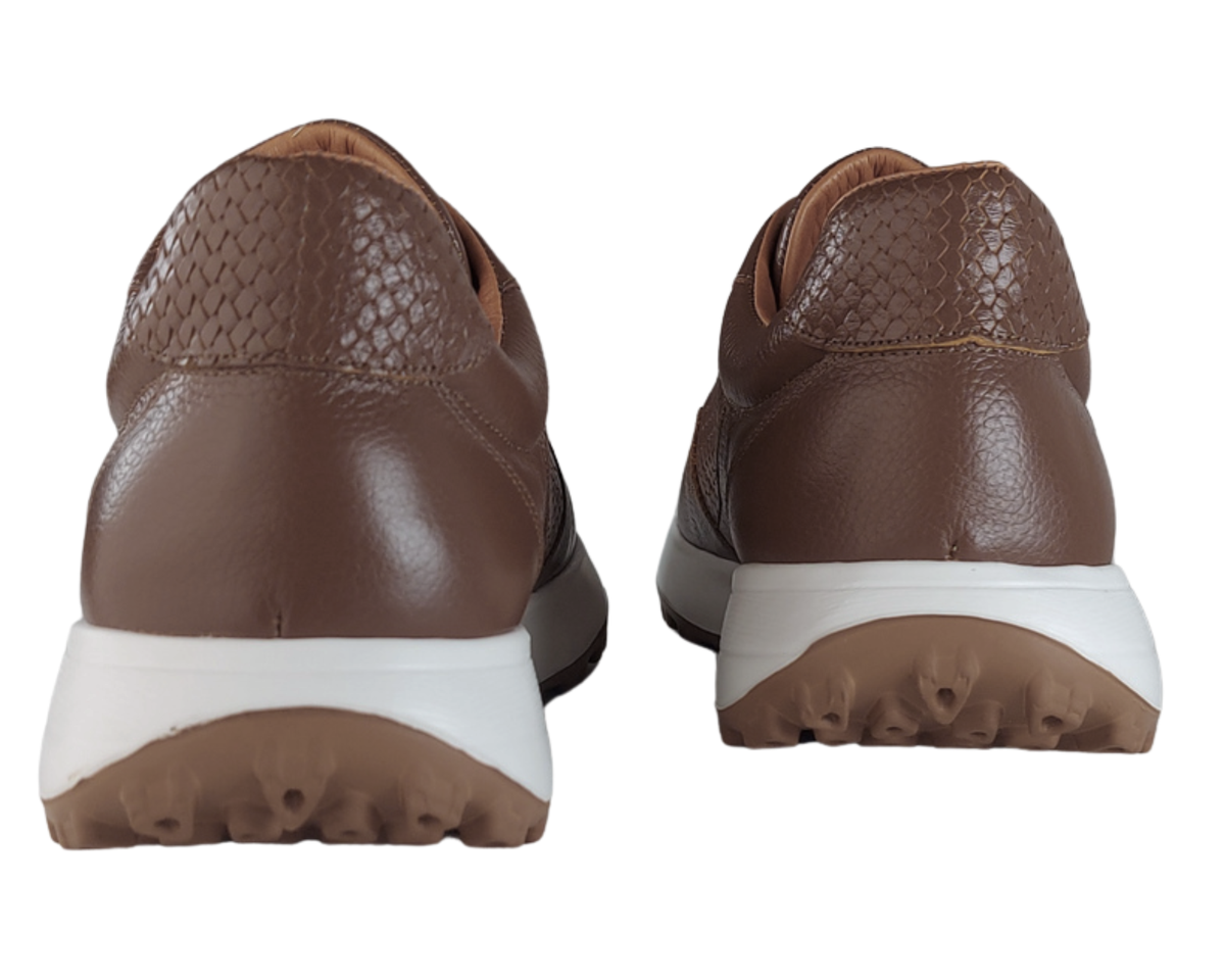 Frida Chocolate Puro · Tenis 100% Cuero con Plantillas Ortopédicas