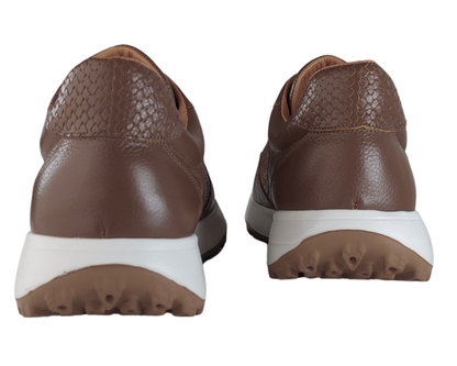 Frida Chocolate Puro · Tenis 100% Cuero con Plantillas Ortopédicas