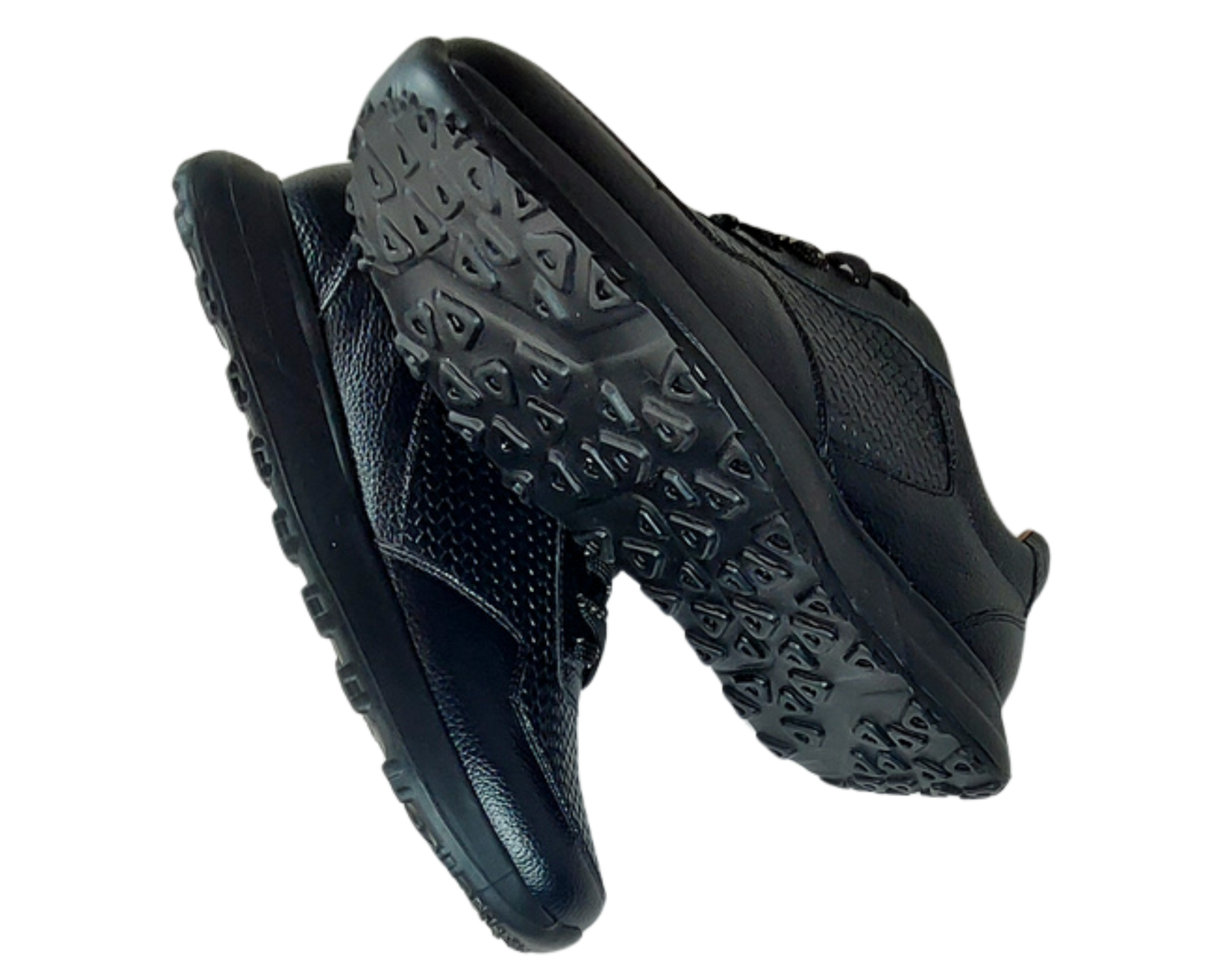 Frida Negro-Negro · Tenis Unisex en Cuero con Soporte Ortopédico