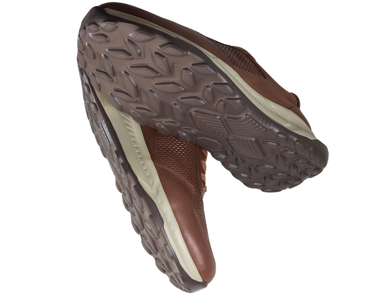 Pinjas Coñac - Tenis 100% Cuero con Plantillas Ortopédicas