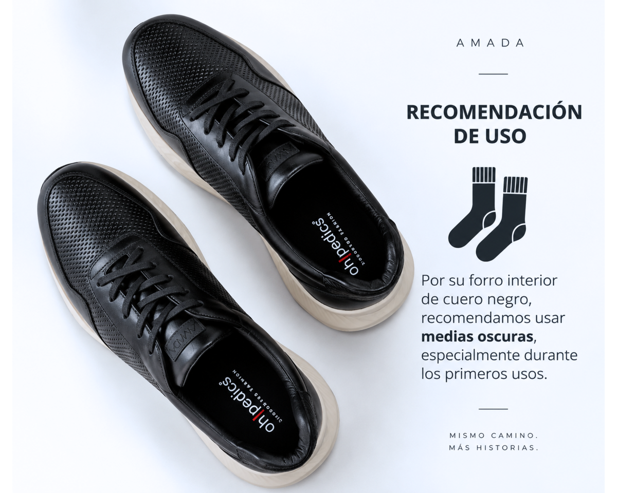 Pinjas Azul Noche - Tenis 100% Cuero con Plantillas Ortopédicas
