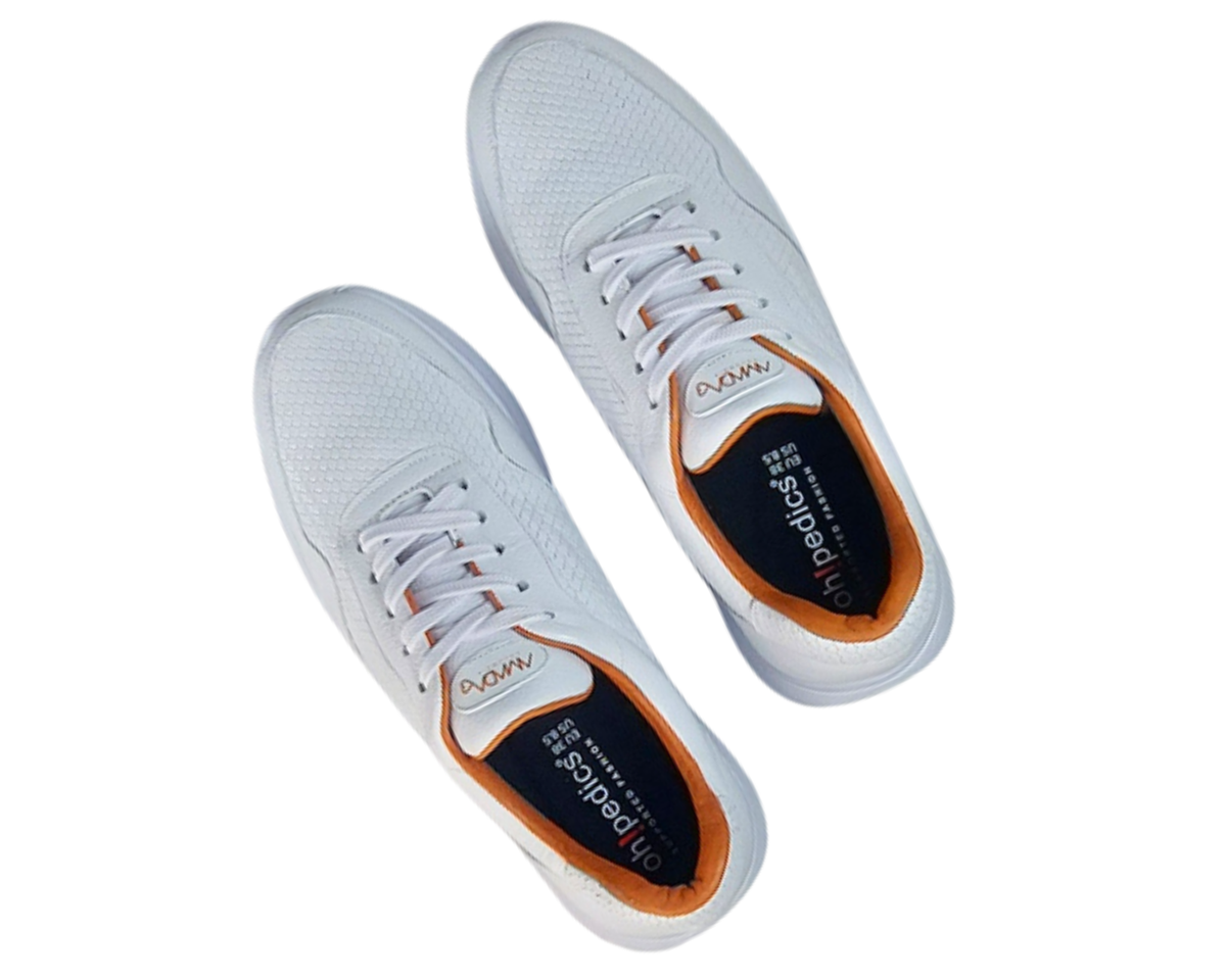 Frida Blanco Blanco · Tenis 100% Cuero con Soporte Ortopédico