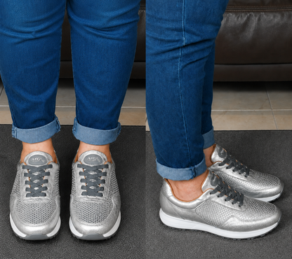Frida Plata · Tenis 100% Cuero con Soporte Ortopédico