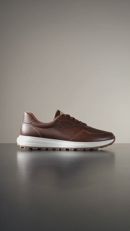 Frida Chocolate Puro · Tenis 100% Cuero con Plantillas Ortopédicas