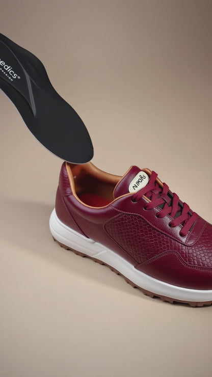 Frida Vino Merlot · Tenis 100% Cuero con Plantillas Ortopédicas